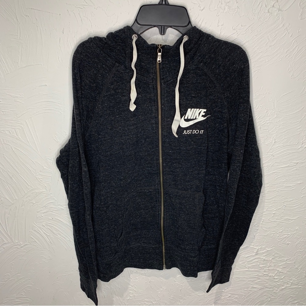 Nike Hoodie Womens Medium Black Full Zip Long Sleeve Lightweight